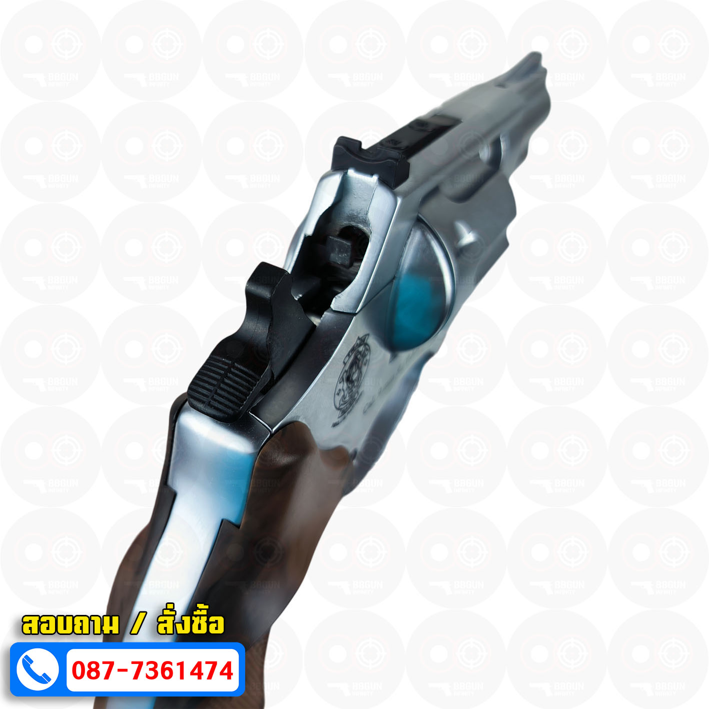 Ekol Lite แบลงค์กัน ลูกโม่ 2 นิ้ว สีเงินด้าน (White) Smith & Wesson blank gun Revolver 2 inch