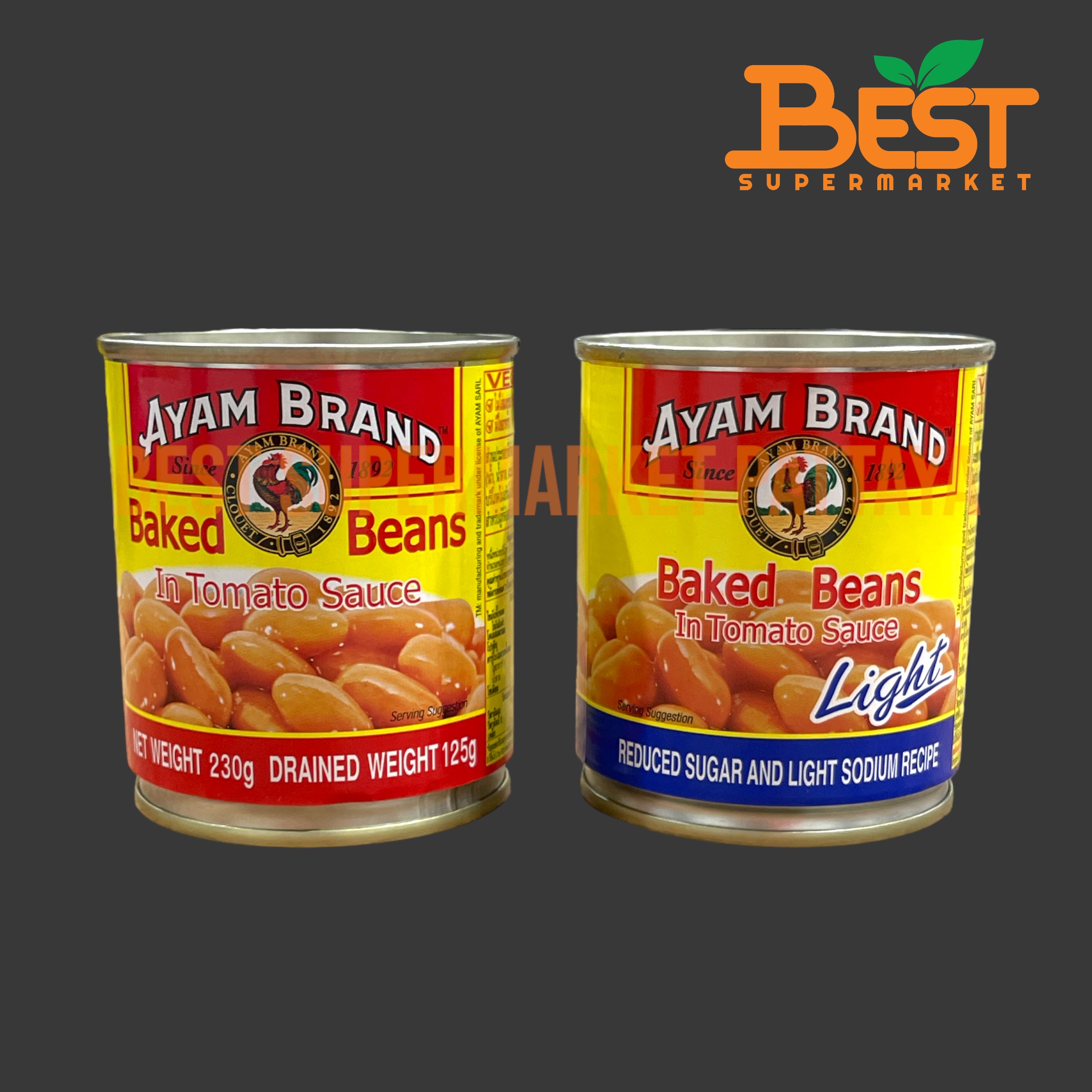 อะยัม ถั่วขาวในซอสมะเขือเทศ 230 กรัม Ayam Baked Beans in Tomato Sauce 230 g.