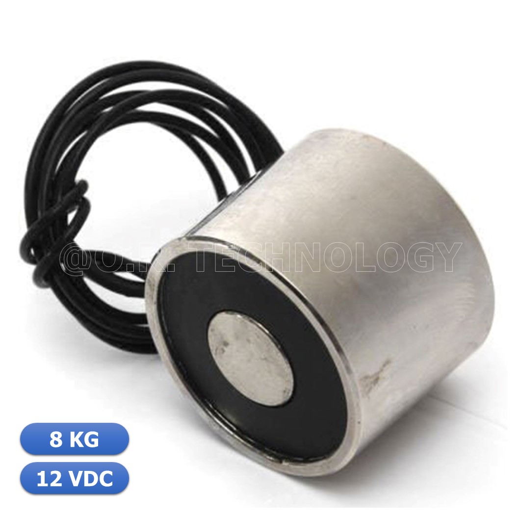 (1ชิ้น) NC466 แม่เหล็กไฟฟ้า โซลินอยด์ดูดโลหะ อิเล็กโตแมกเนท แม่เหล็กดูดไฟฟ้า P25/20 DC12V Solenoid Electric Sucker Electromagnet 8KG