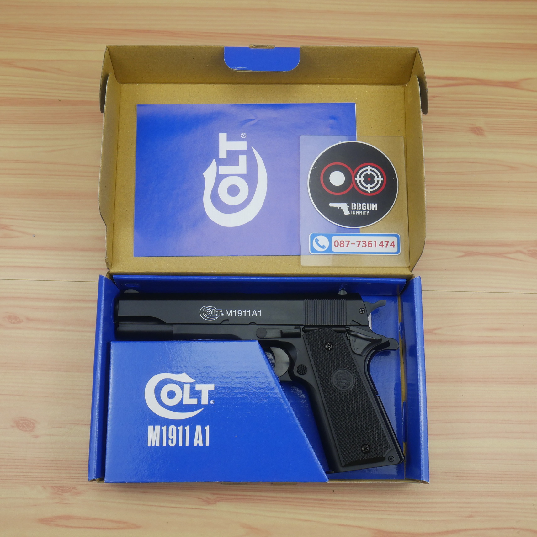 ปืนอัดลมสปริงชักยิงไต้หวัน Cybergun Colt M1911 A1 Spring Action