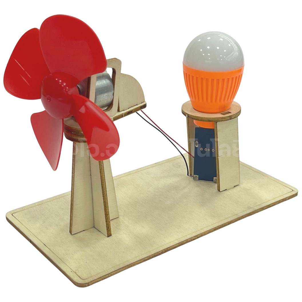T-M199 ชุดกังหันลมกำเนิดไฟฟ้า ชุดประกอบไม้ Wind Generator Wooden Kit STEM Education กังหันลม ของเล่นเสริมทักษะ เสริมพัฒนาการ