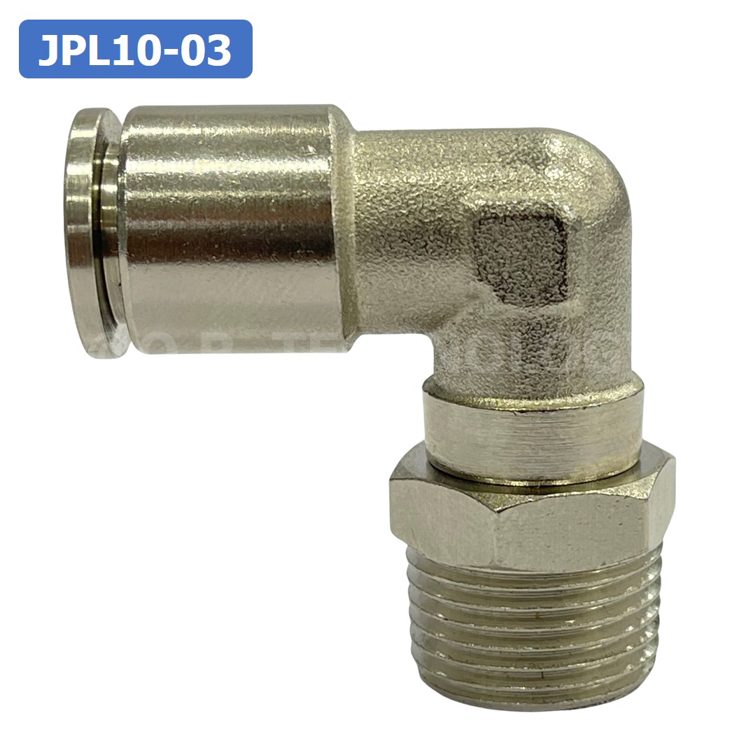 (1ชิ้น) JPL10-03 ข้อต่อลม เกลียวนอก งอ90° สแตนเลส STAINLESS Male Thread Elbow Pipe Quick Fittings Connector ข้อต่อลมสแตนเลส ข้องอ