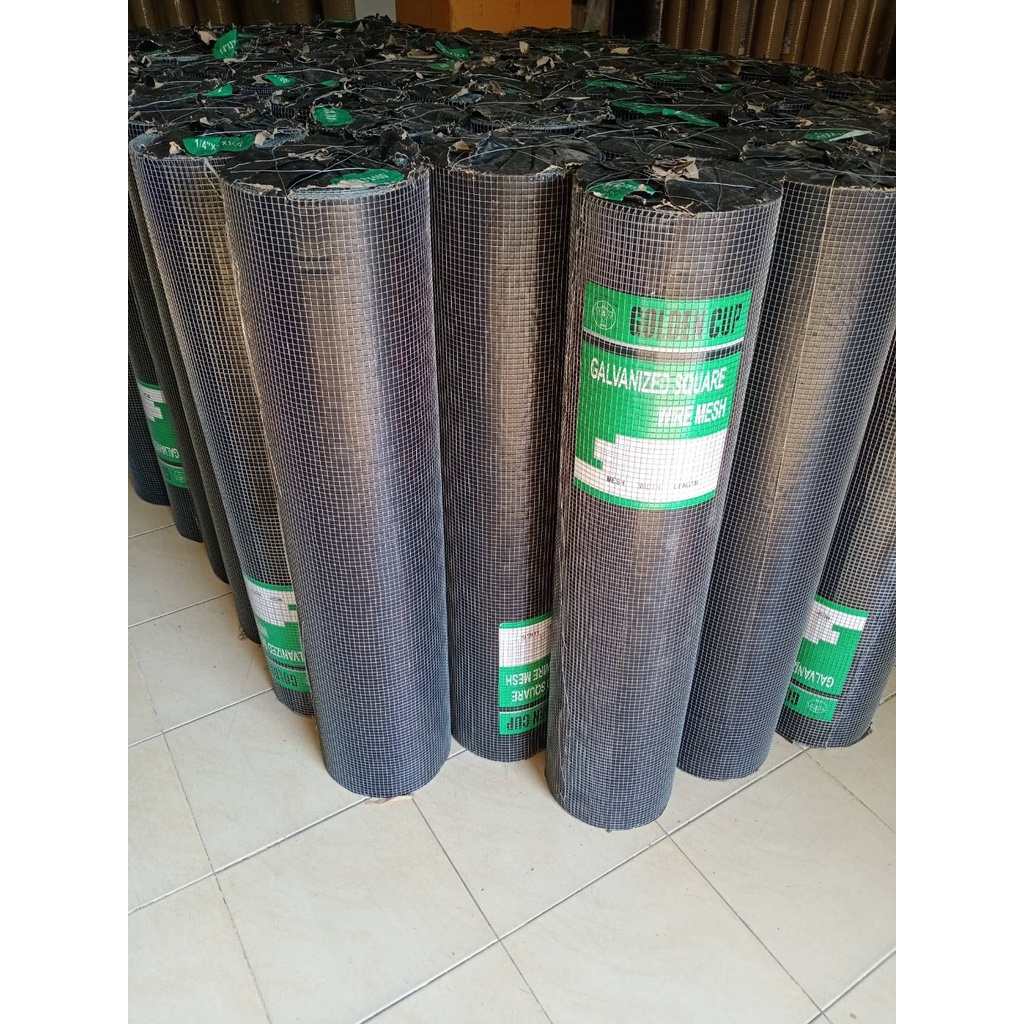 ลวดตาข่าย ลวดตาข่ายสี่เหลี่ยม ตรา ถ้วยเขียว กว้าง 90 ซม. ยาว 30 ม. ลวดเบอร์ 16 ขนาด 2x2x3 ลวดตาข่ายอเนกประสงค์