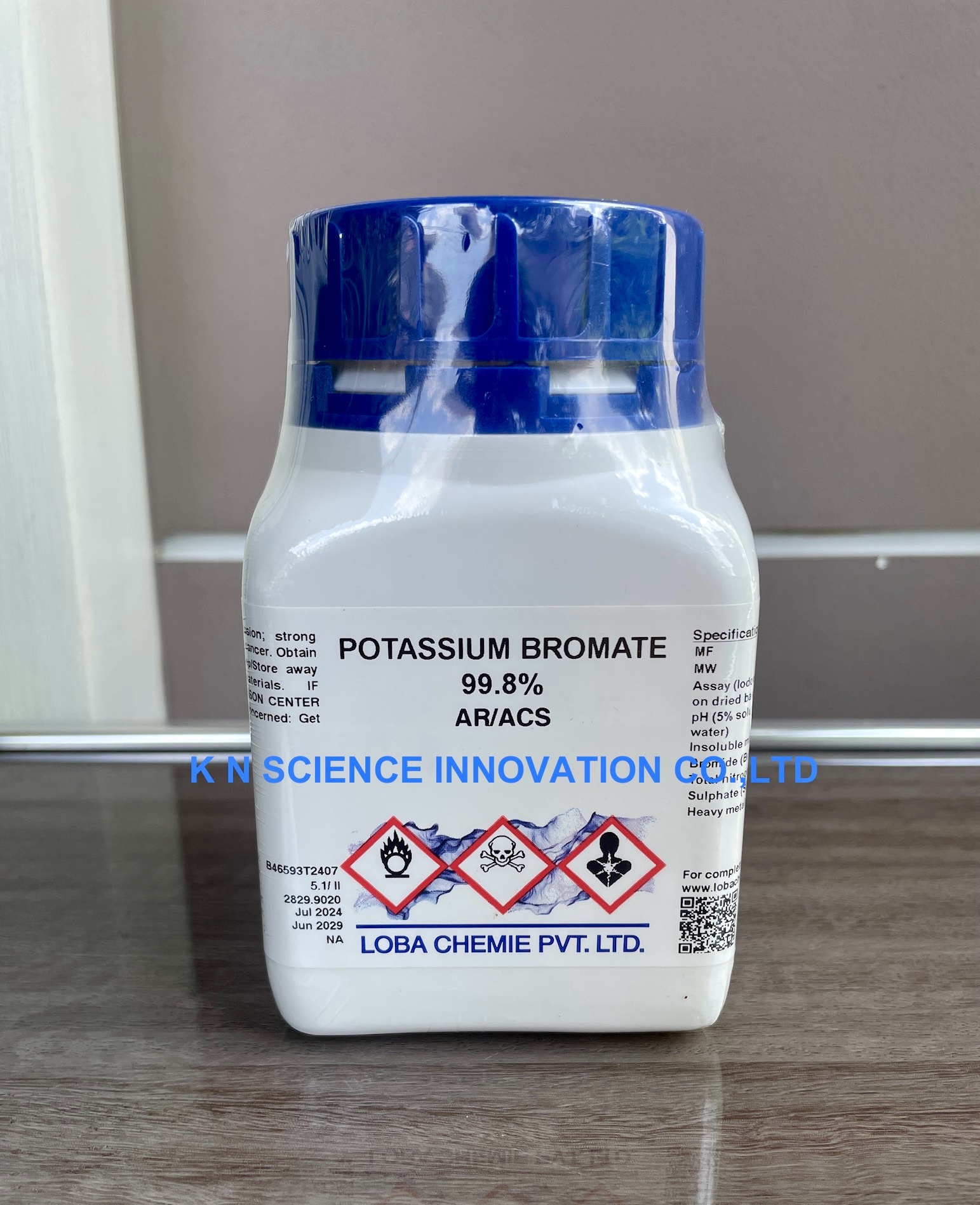 Potassium bromate, 99.8%, AR/ACS, 500 g,Loba 0533000500