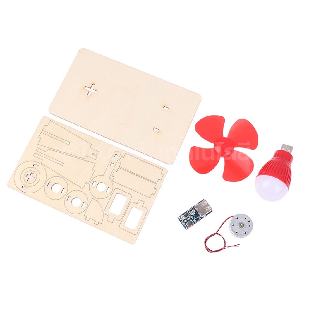 T-M199 ชุดกังหันลมกำเนิดไฟฟ้า ชุดประกอบไม้ Wind Generator Wooden Kit STEM Education กังหันลม ของเล่นเสริมทักษะ เสริมพัฒนาการ