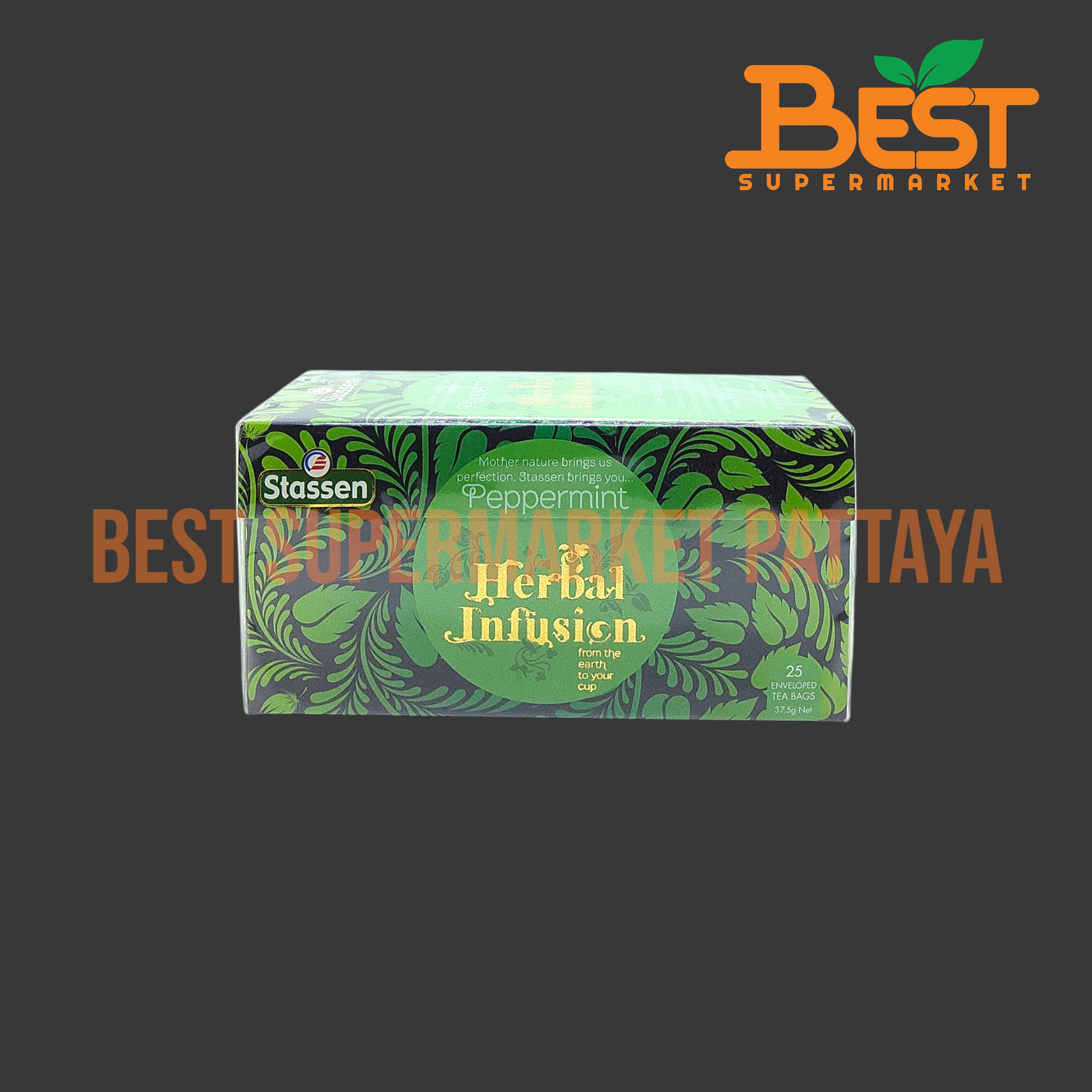 สตาร์เซน ชาจากพืช เปปเปอร์มินต์ 1.5 g x 25 ถุง. Peppermint Herbal Infusion.1.5 g. x 25 Enveloped Tea Bags.