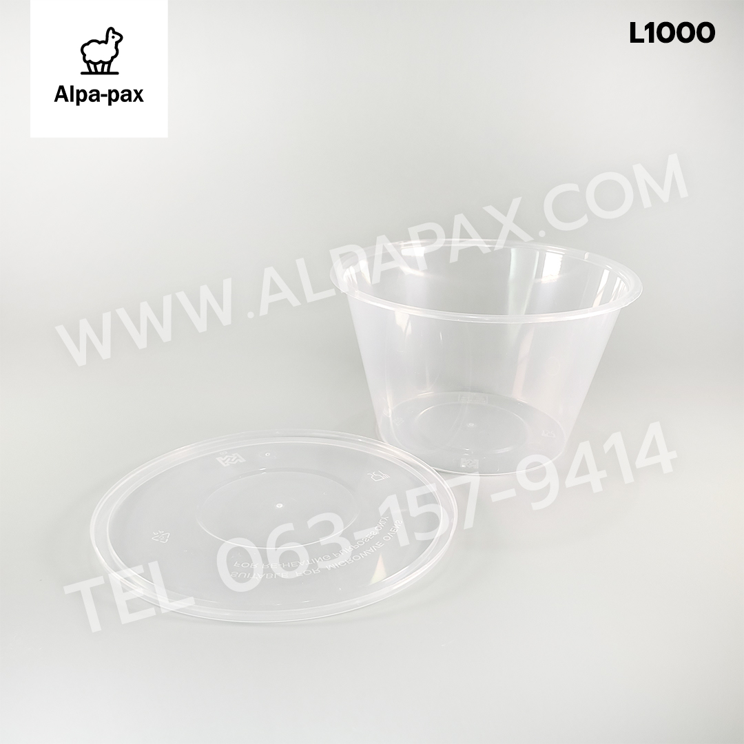 ถ้วยอาหารพลาสติก+ฝา 1000ml. (ลัง 300ใบ) กล่องไมโครเวฟ กล่องข้าว กล่องอาหาร กล่องใส่อาหาร