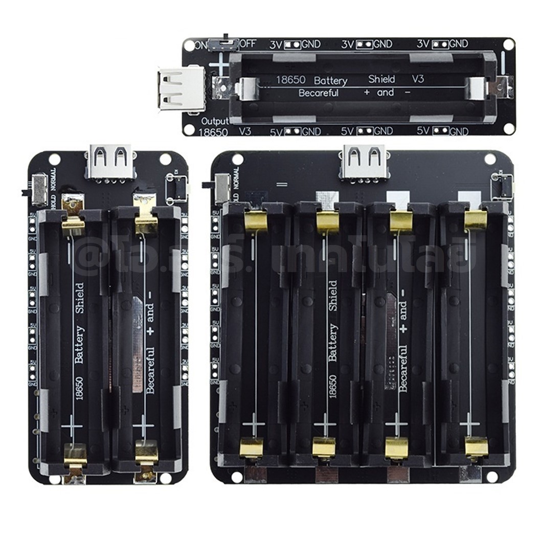 NA694 โมดูลชาร์จแบตเตอรี่ 18650 แบบ 2 ก้อน พร้อมช่อง USB 2x18650 Lithium Battery Shield Power Expansion Board