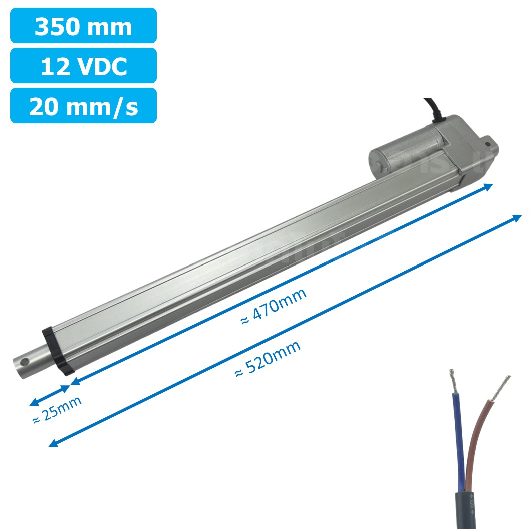 CLB-350 12VDC มอเตอร์ก้านชัก ระยะชัก 350mm 20mm/s 700N Electric Linear Actuator Low Noise เสียงรบกวนน้อย พัตเตอร์ไฟฟ้า Putter