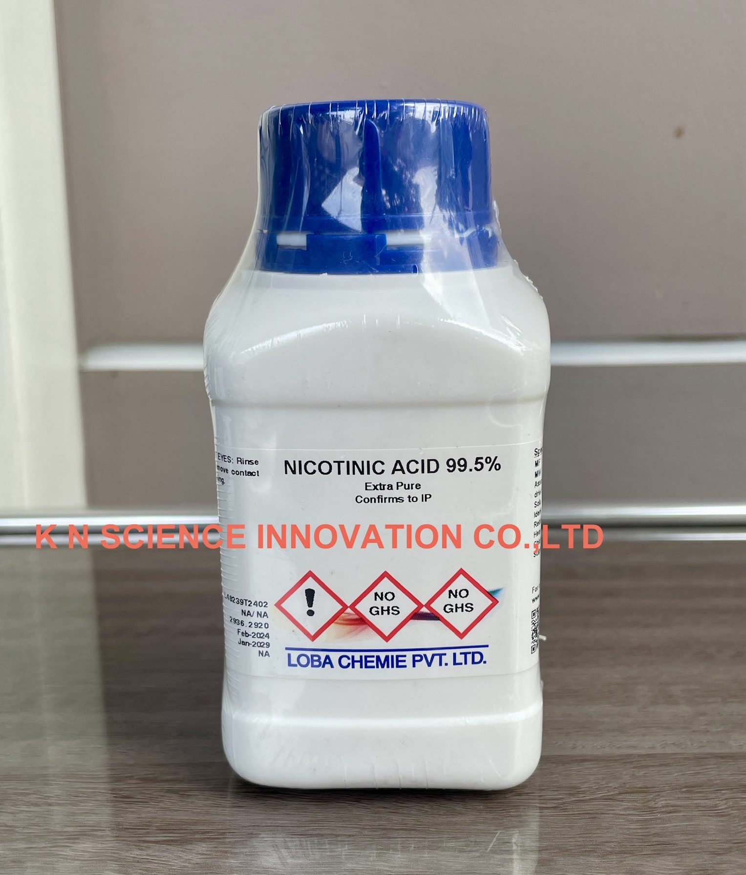 Nicotinic acid, 99.5%, Extra Pure 59-67-6, 100 g,Loba 0490500100