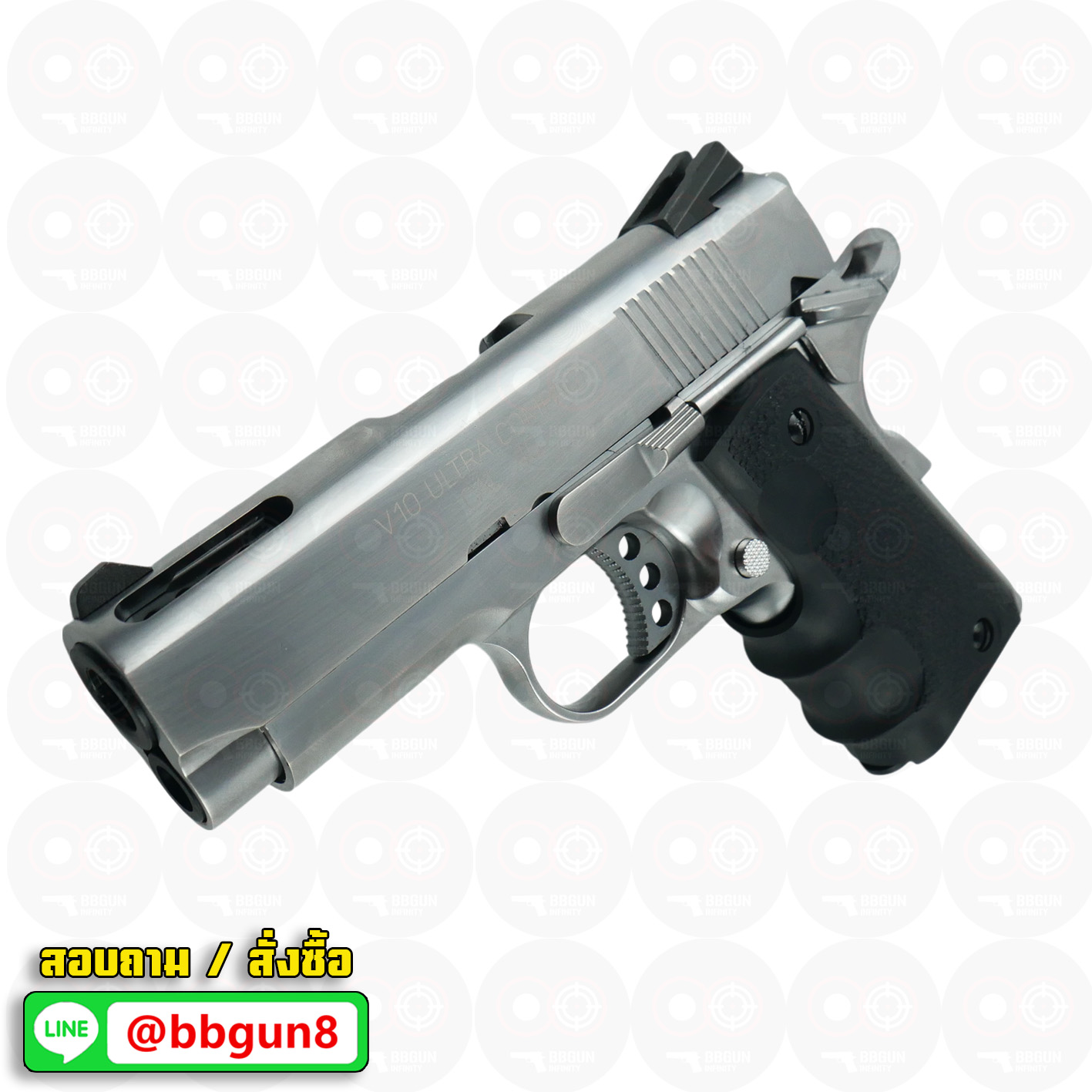 บีบีกันอัดแก๊ส ยักษ์แคระ AW (NE1001) Springfield V10 Ultra Compact (Silver) BB GUN