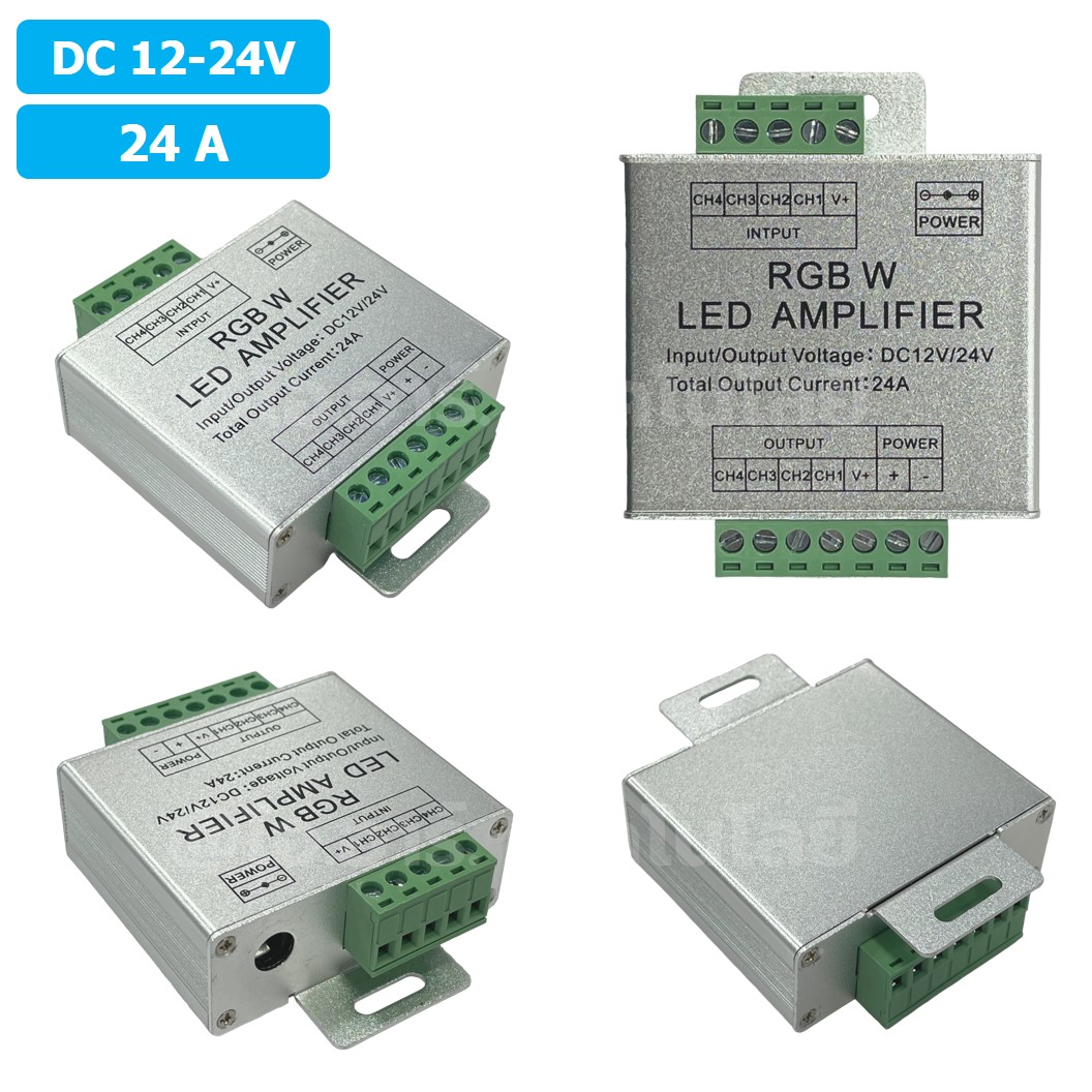 RGB Amplifier อุปกรณ์ขยายสัญญาณ LED RGB Power Amplifier/Repeater 12-24VDC สำหรับไฟ LED Strip ตัวขยายไฟเส้น