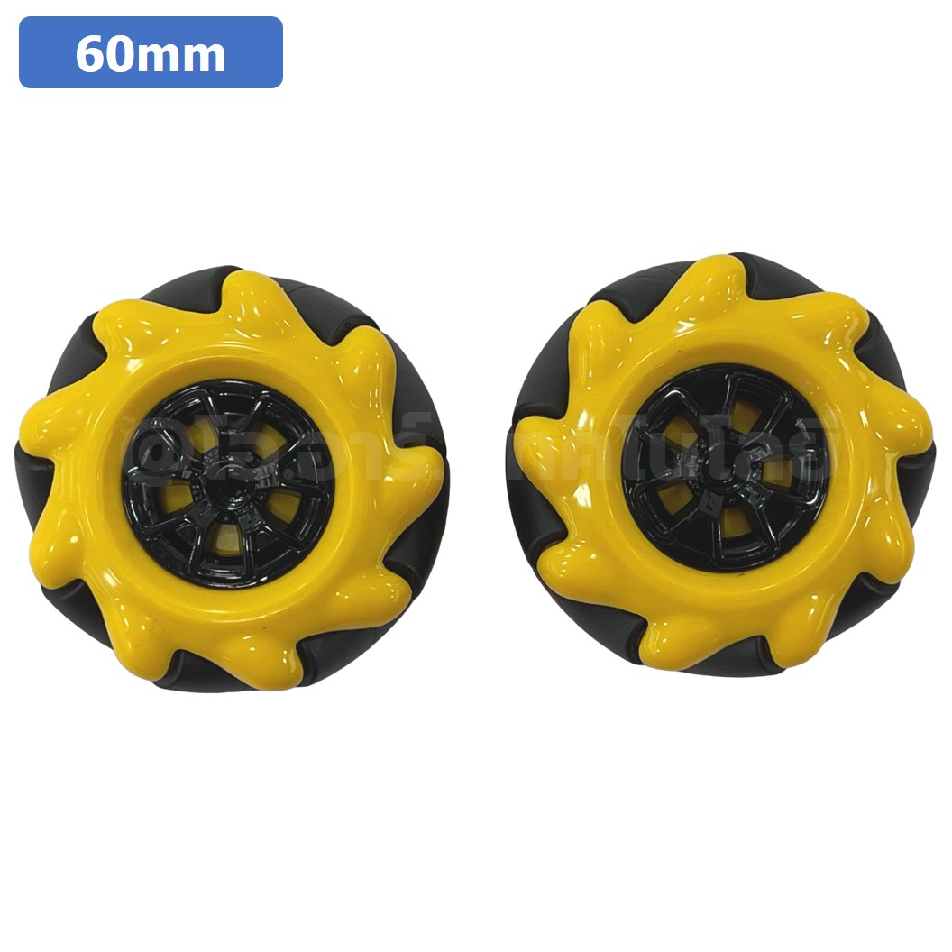 (1ชุด 2ล้อ L+R) MC060 ล้อแมคคานัม 60mm พร้อมแกนล้อ Mecanum wheel TT motor smart car ล้อหมุนรอบทิศทาง ล้อซ้าย+ล้อขวา