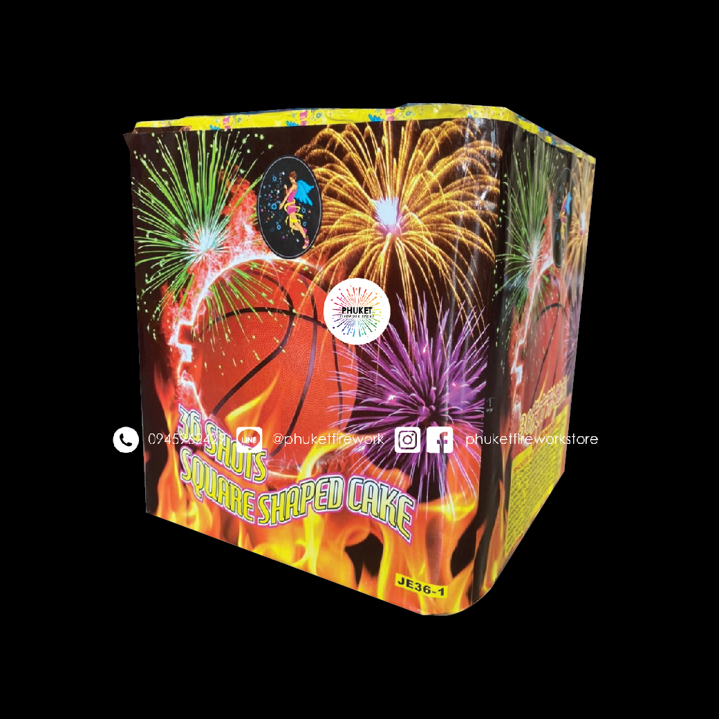 36 Shots Square Shaped Cake Firework