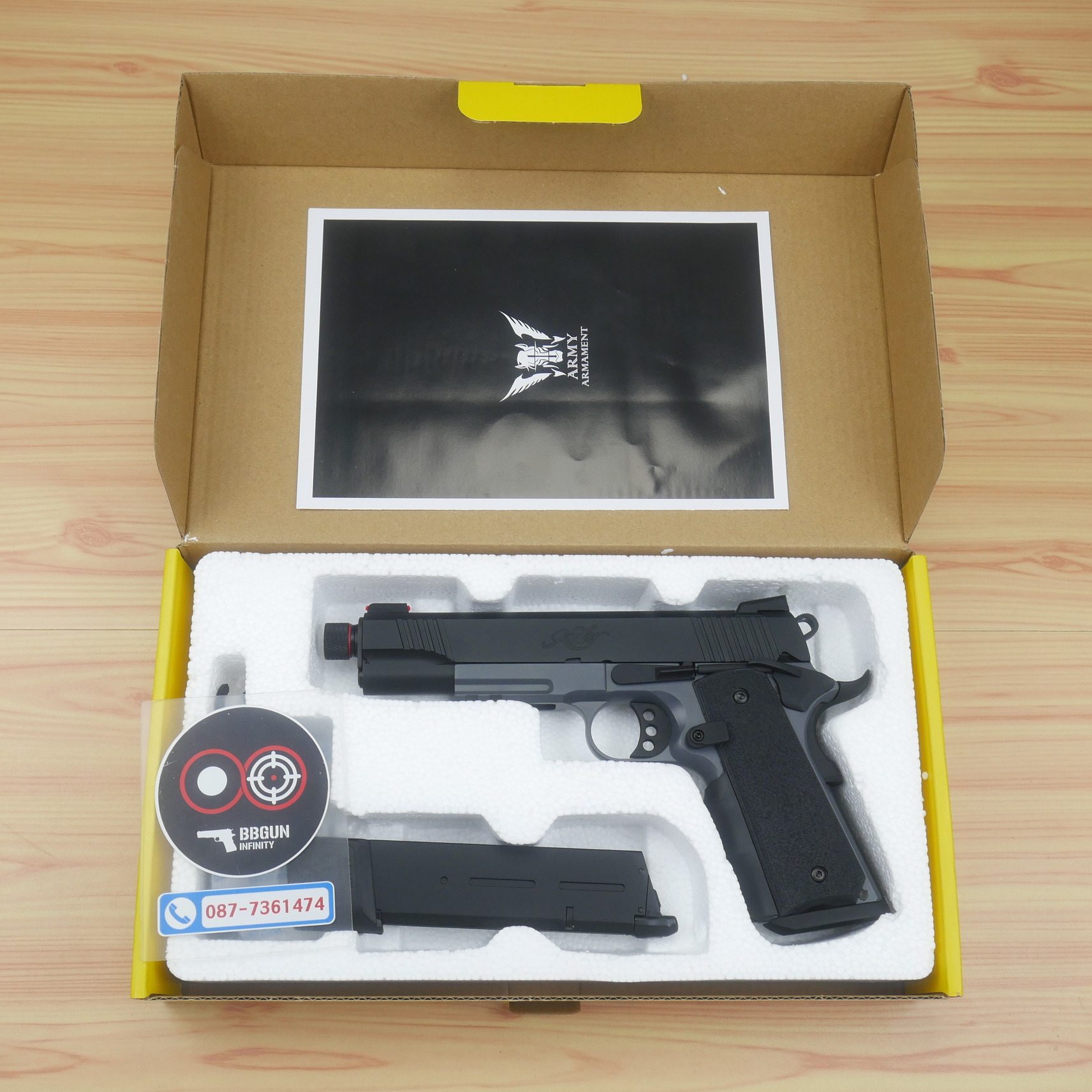 บีบีกันอัดแก๊ส Army Armament R32-2 Kimber Custom สีดำเทา (Grey) BB GUN