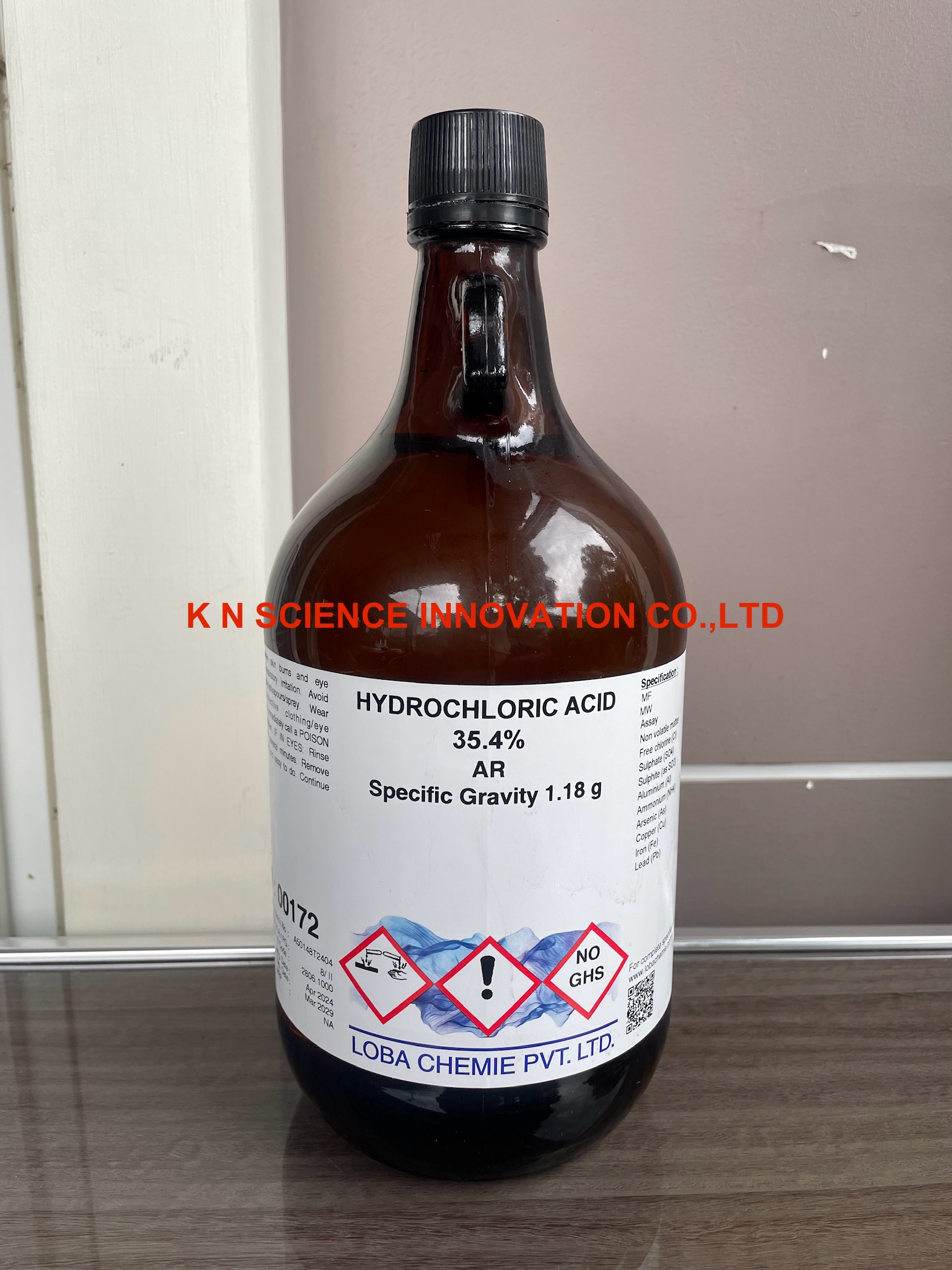 Hydrochloric acid, AR , 2.5 L , Loba 00172T2500
