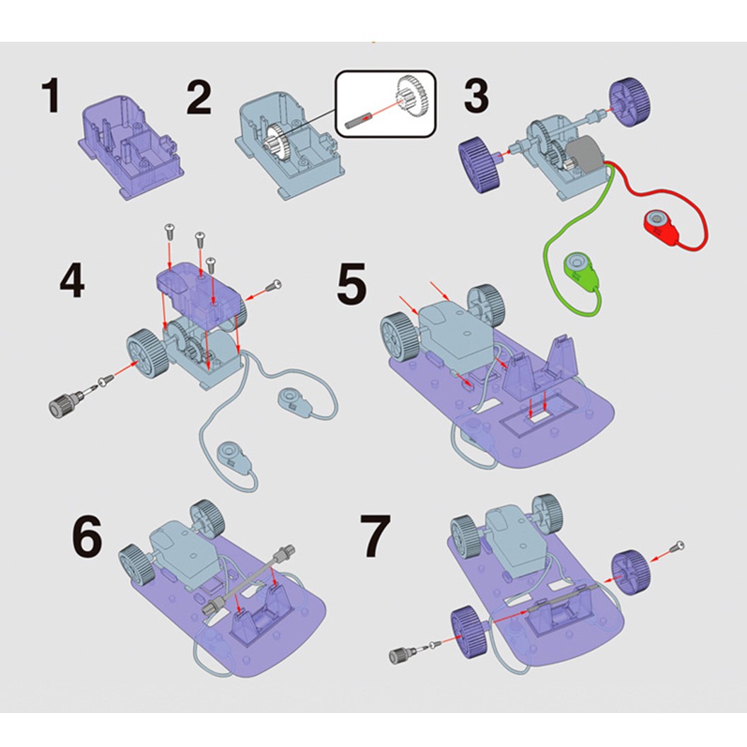 Model 230 ชุดเรียนรู้ รถพลังงานแสงอาทิตย์ Electronic Building Block No.230 Solar Car ชุดวงจรไฟฟ้าพื้นฐาน รถโซล่าเซลล์ Solar cell power car