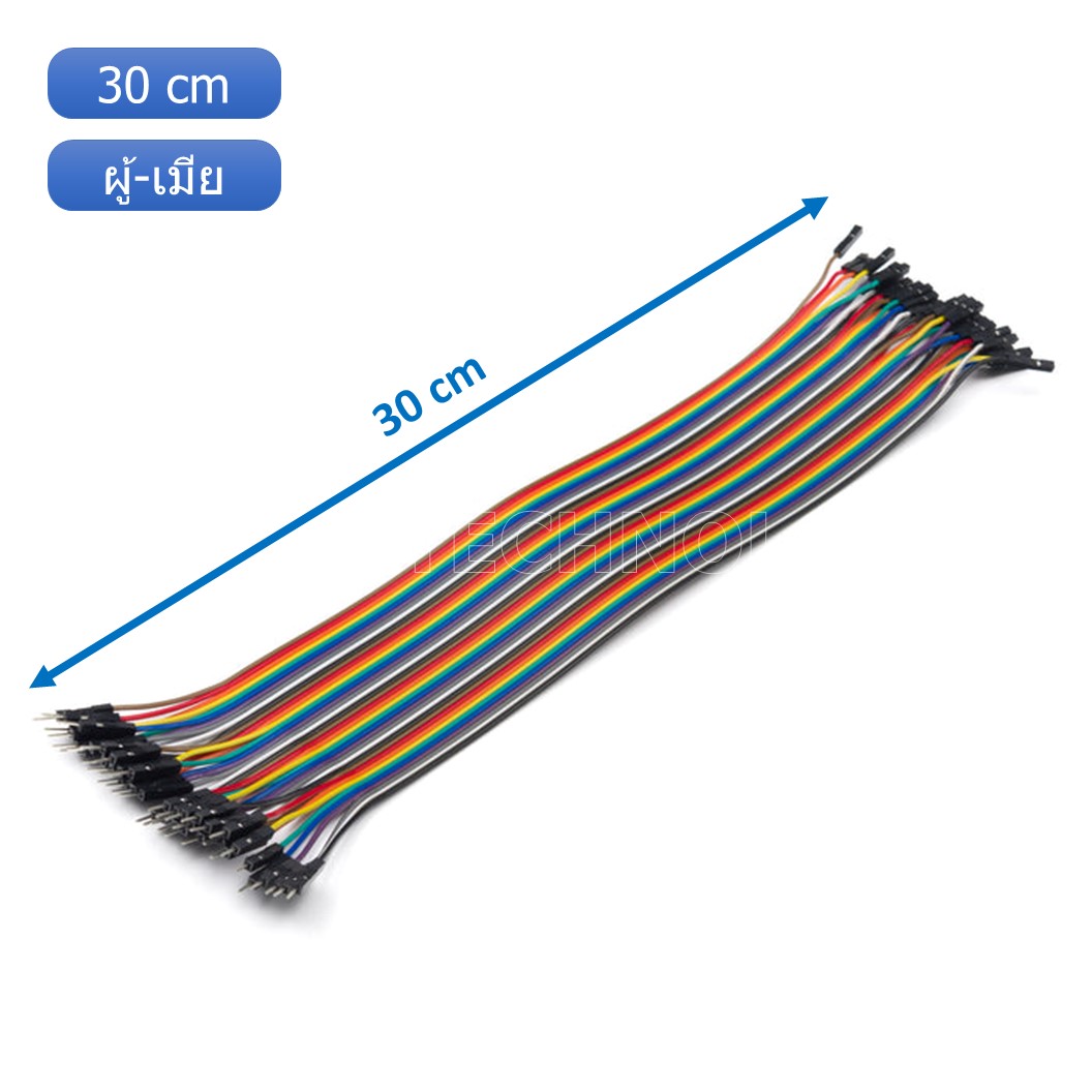 สายจัมเปอร์ สายแพ แผงละ 40 เส้น ยาว 10/15/20/30/40cm Jumper Dupont สายเชื่อมต่อวงจร สายจัมป์ ผู้-ผู้ เมีย-เมีย ผู้-เมีย