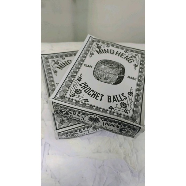 ด้ายกลุ่มม้วนใหญ่ MING HENG (ราคารวมแวท) ตราต้นมะพร้าว #2 เชือกด้าย สีขาว 12 ม้วน/1 กล่อง