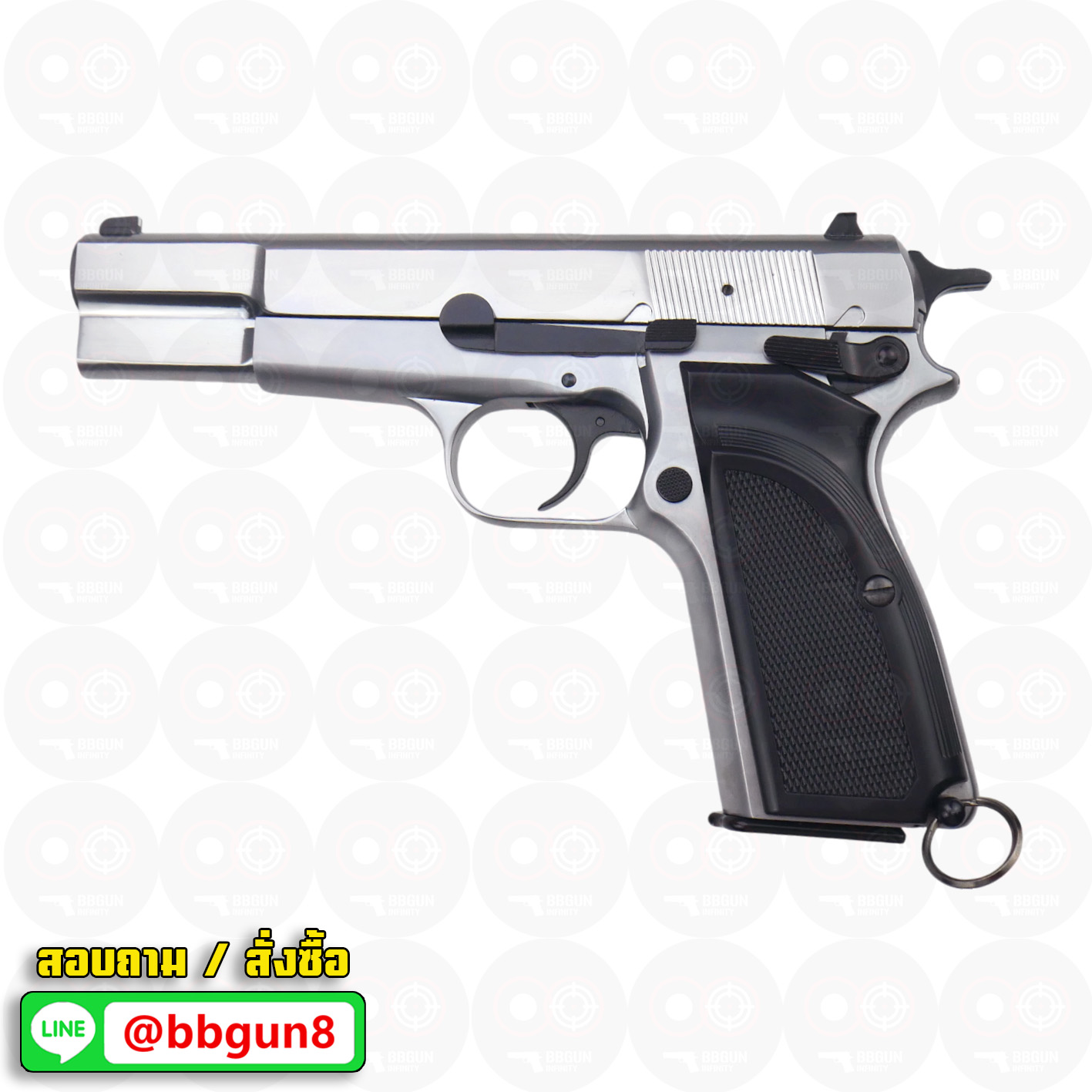 บีบีกันอัดแก๊ส WE Browning Hi-Power MK3 (Silver) BB GUN