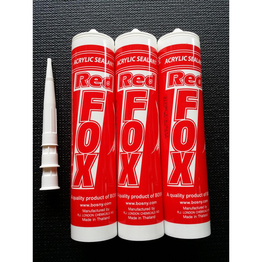 กาวอะคริลิค แด๊ป RED FOX (ราคารวมแวท.ถูกที่สุดแท้100%) สีขาว (ขายส่งยกลัง 20 หลอด) ปืนยิงซิลิโคน ปืนยิงกาวซิลิโคน กระบอกยิงกาวซิลิโคน