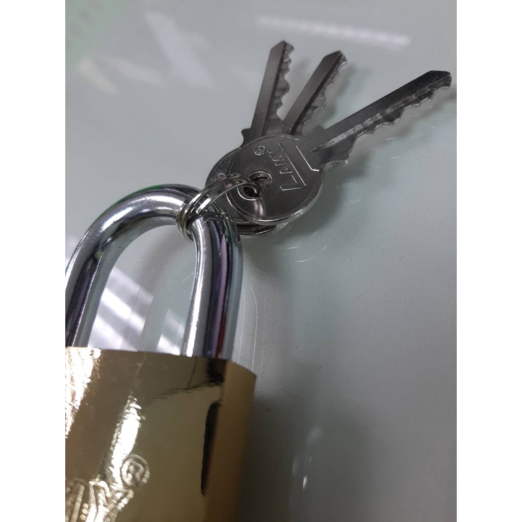 กุญแจสปริงชุบทอง(ราคารวมแวท)แกนทองเหลือง LAMY คอสั้น,คอยาว 25-50 mm. แม่กุญแจ กุญแจล็อคบ้าน ล็อกประตูคุณภาพดี