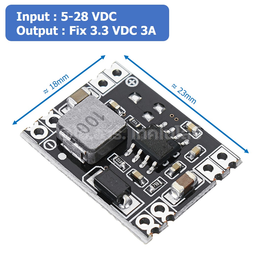 (1ชิ้น) DE053 โมดูลลดแรงดันไฟ MP1584EN 5-28VDC to Fix 3.3VDC 3A Step down Module โมดูล ลดแรงดัน ค่าคงที่ Buck Converter
