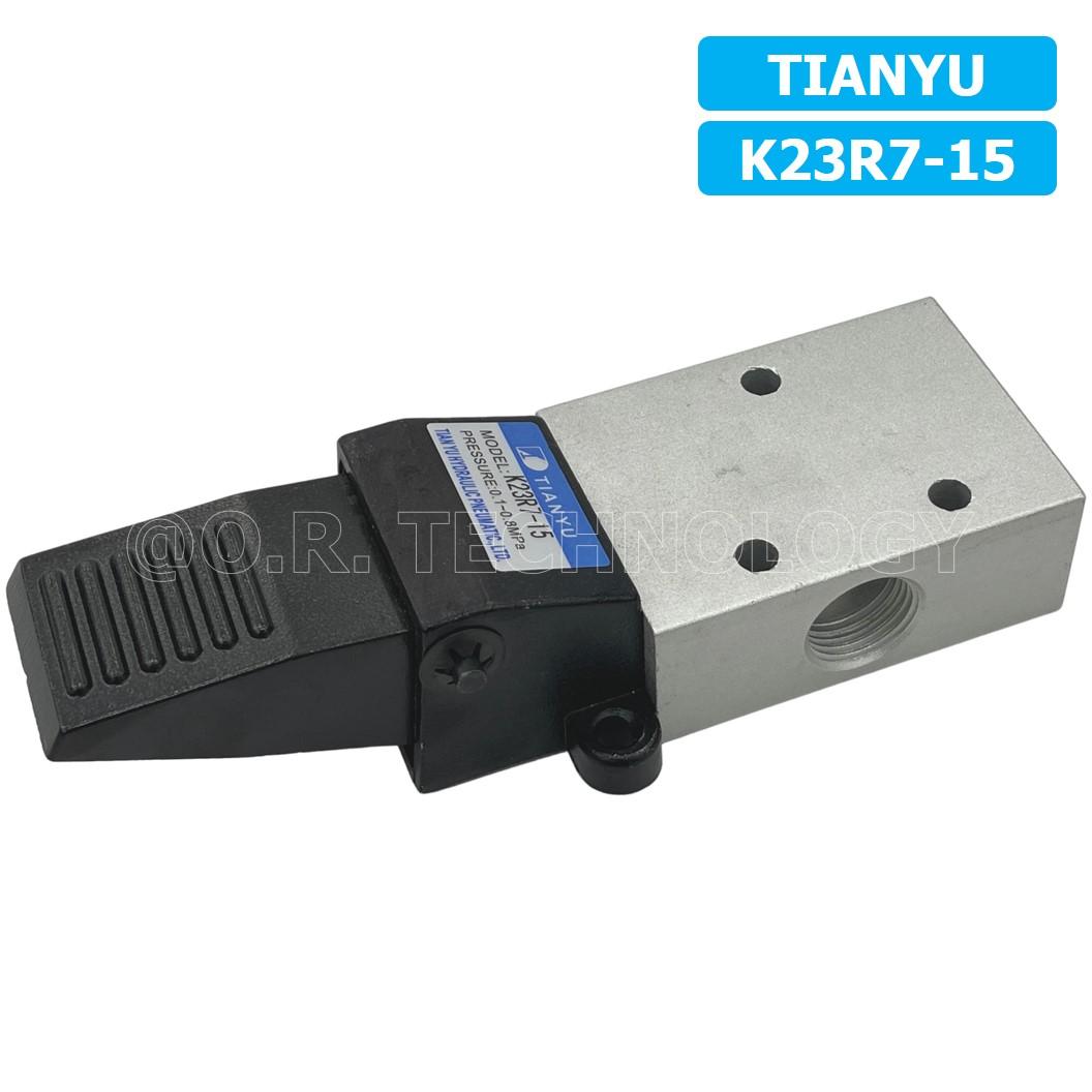 (1ชิ้น) K23R7-15 เท้าเหยียบลม วาล์วเท้าเหยียบ สวิทซ์เท้าเหยียบลม Air Foot Switch Valve Pneumatic TIANYU
