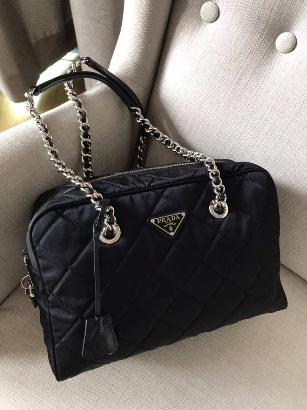 Prada Nylon Chain Shoulder Bag
