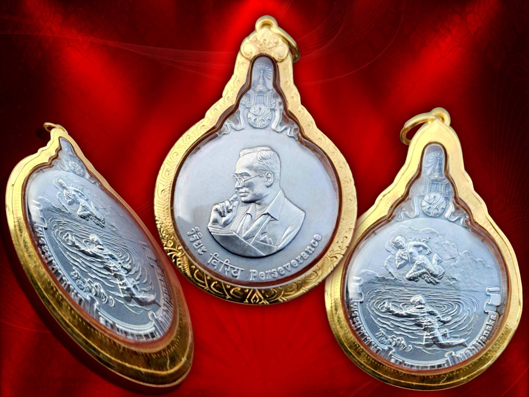 เหรียญพระมหาชนก เนื้อเงิน ปี 2542 พิมพ์เล็ก เหรียญในหลวง ร.9 ทรงโปรดมากที่สุด