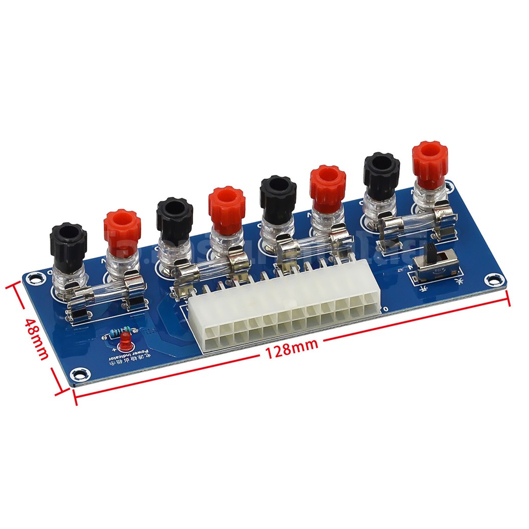XH-M229 โมดูล/เคส 24 Pins ATX Power Board Desktop Computer Chassis Power Supply 4 Outputs -12V +12V 5V 3.3V บอร์ดโมดูลทดสอบเพาเวอร์ซัพพราย / Case Housing Covering Box
