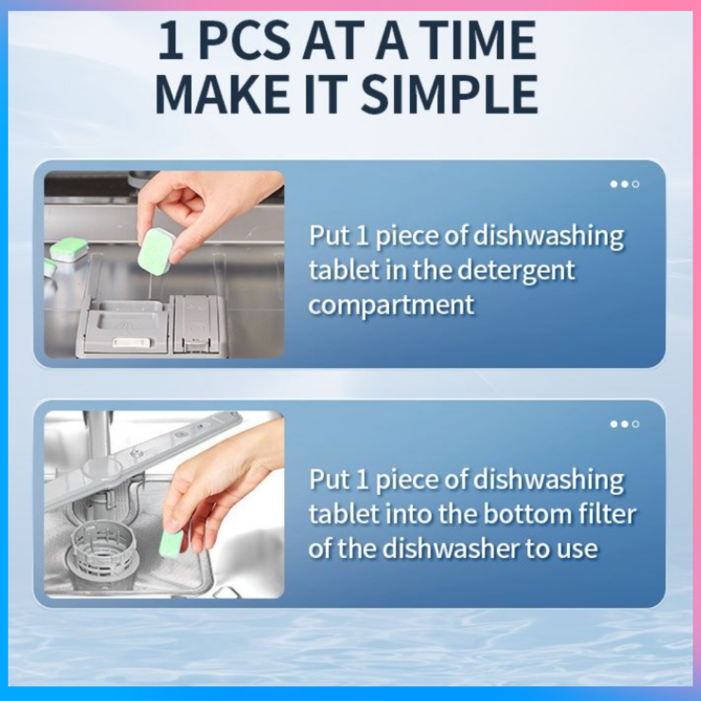 seaways ก้อนน้ำยาล้างจาน ผลิตภัณฑ์ล้างจานชนิดก้อน สำหรับเครื่่องล้างจานขนาดเล็ก 10g * 30 Dishwasher Tablets Seaways All in 1