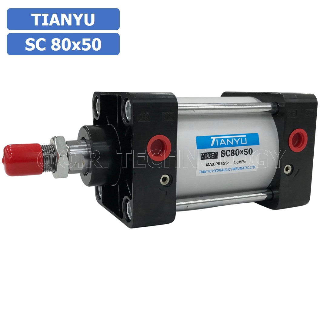(1ชิ้น) SC 80x50 กระบอกลม รุ่นมาตรฐาน กระบอกลม 4 เสา Standard Cylinder Air Pneumatic แบบสี่เสา