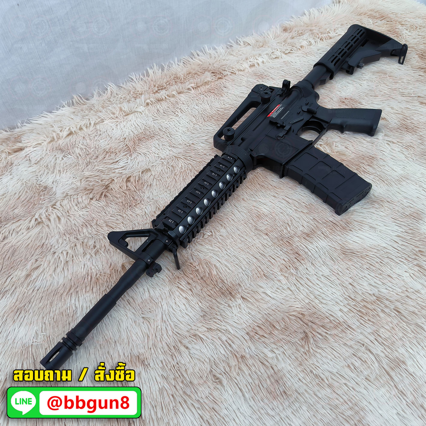 บีบีกันอัดแก็ส M4 RIS ระบบแก๊ส GBBR บอดี้โลหะ Golden Eagle MC 6604 RISM BB GUN