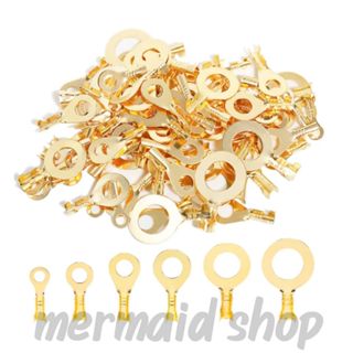 หางปลา ทองเหลือง (วัดรูใน) #เลือกขนาด M4/M5/M8/M10/M12 10ชิ้น/ชุด สายไฟ ตู้คอนโทรล หางปลาทองเหลือง