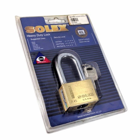 กุญแจสีเงินระบบลูกปืน SOLEX EXTRA คอยาว 35, 40, 45, 50, 55, แม่กุญแจล็อค กุญแจเป็นระบบล็อคลูกปืน ป้องกันกุญแจผี