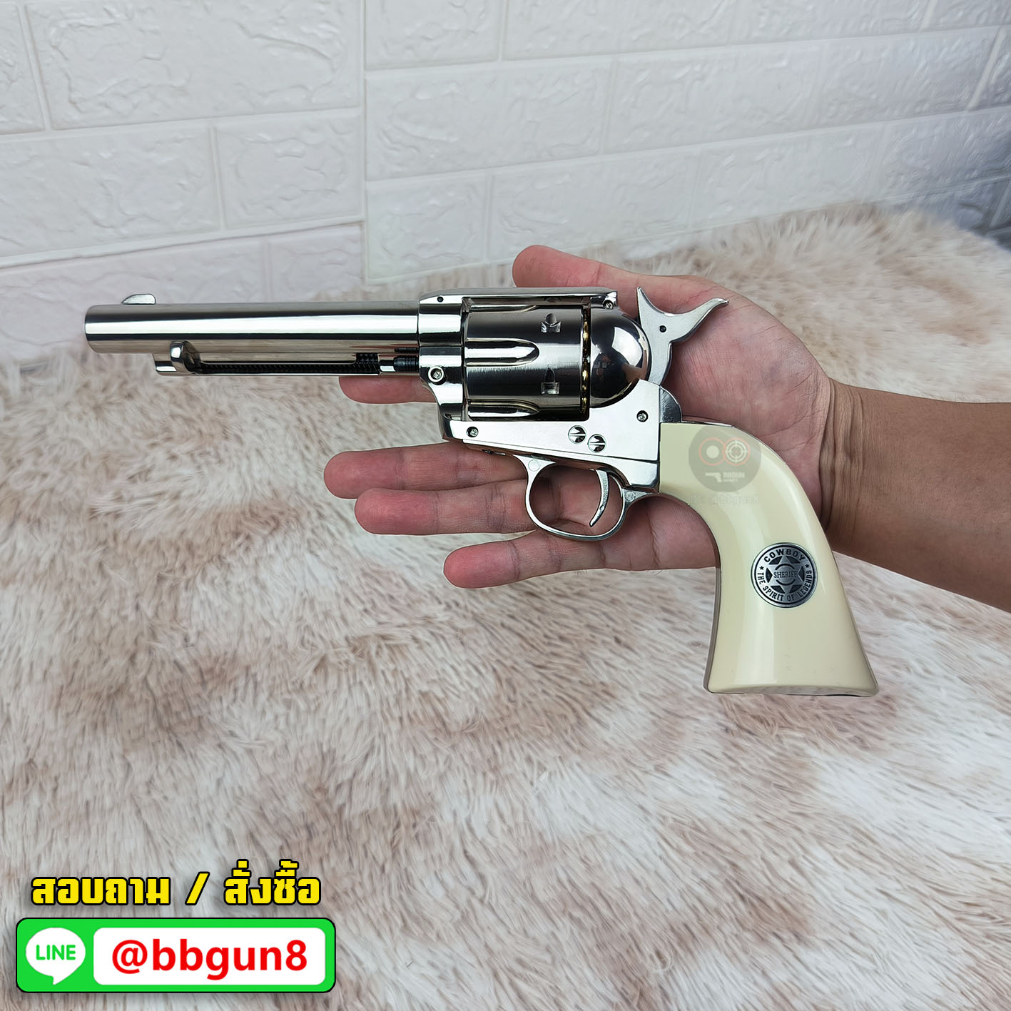 UMAREX Colt SAA Peacemaker .45 Co2 6mm - Nickel Pearl บีบีกันลูกโม่คาวบอย