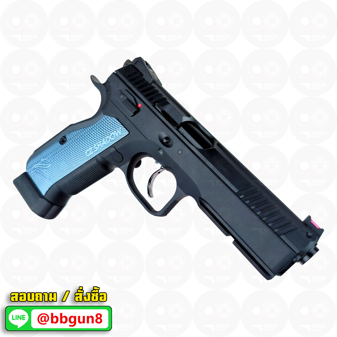 บีบีกันอัดแก๊ส KJ Works - CZ Shadow 2 ด้ามสีฟ้า (ได้ 2 แม็กกาซีน GAS/CO2) BB GUN