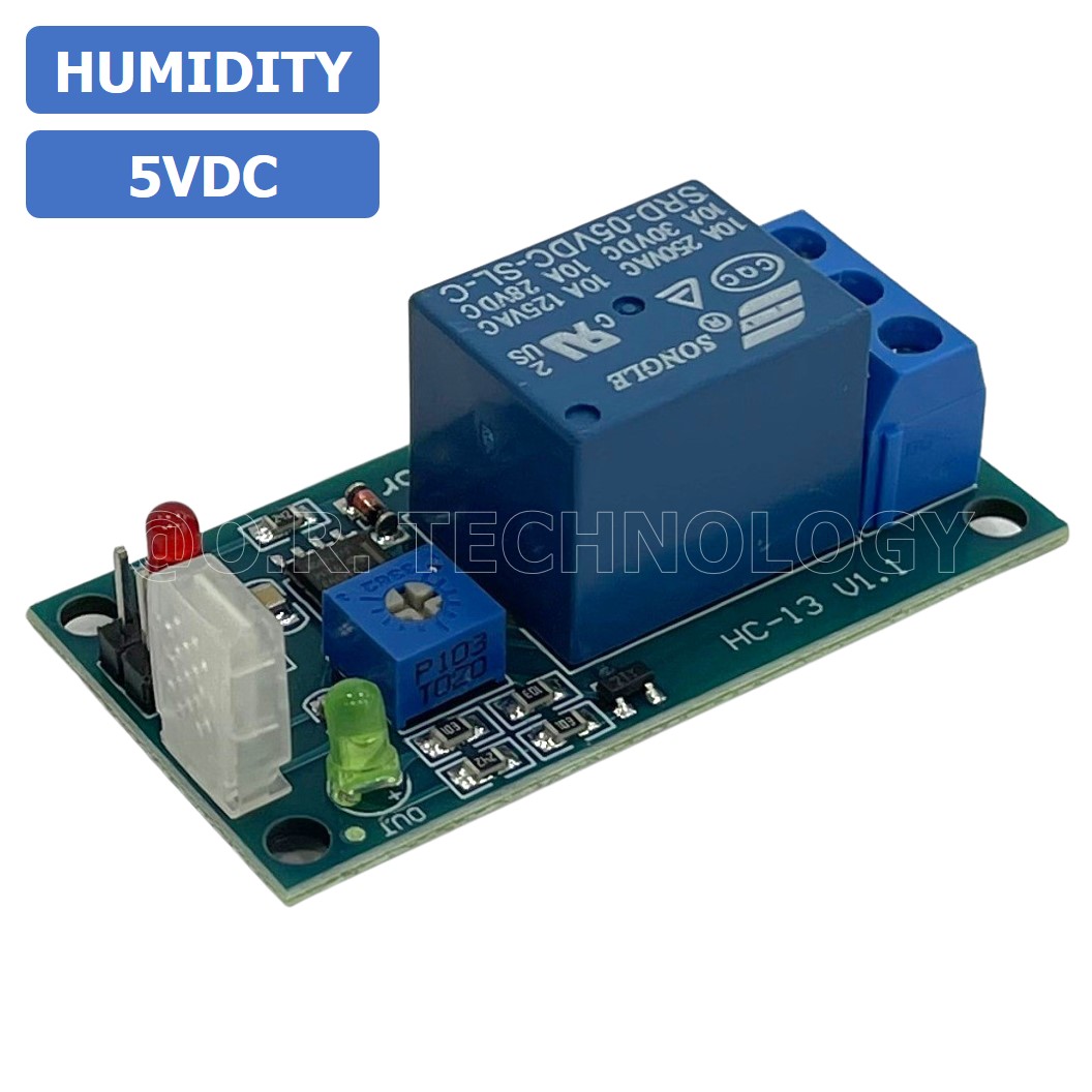 (1ชิ้น) NB013 โมดูลตรวจจับความชื้น รีเลย์ตรวจับความชื้น 5VDC Humidity Sensitive Switch Relay Module