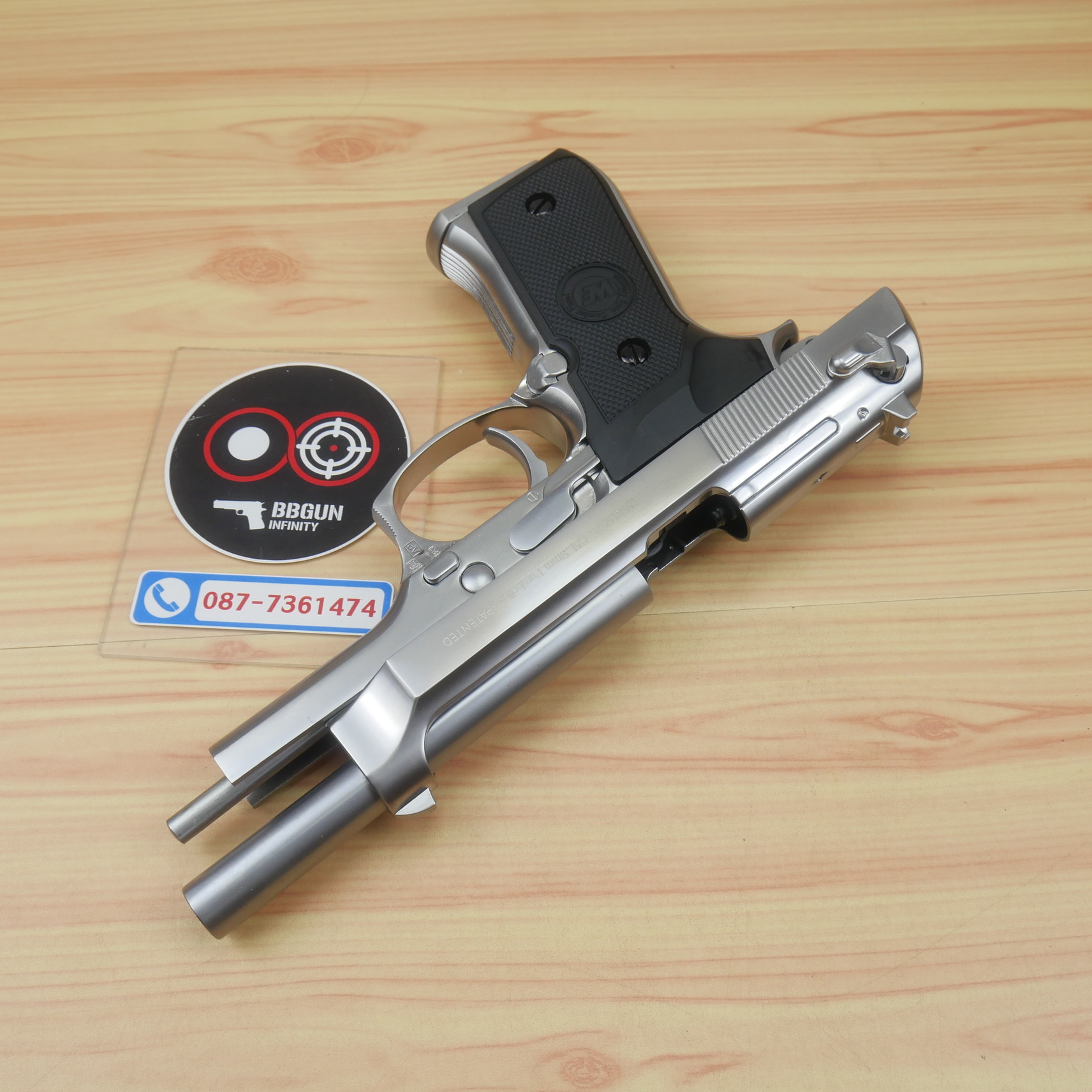 บีบีกันอัดแก๊ส WE Beretta M92FS สีเงิน Semi Version GBB (Silver) BB GUN