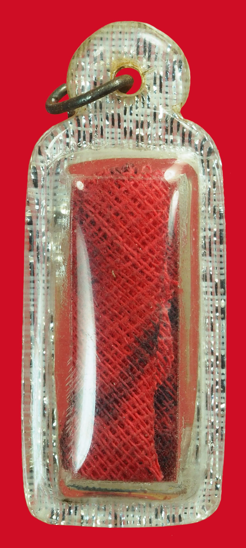 *37486 ตะกรุดผ้ายันต์ เลี่ยมพลาสติกเก่าโบราณ ไม่ทราบที่และปีสร้าง 12