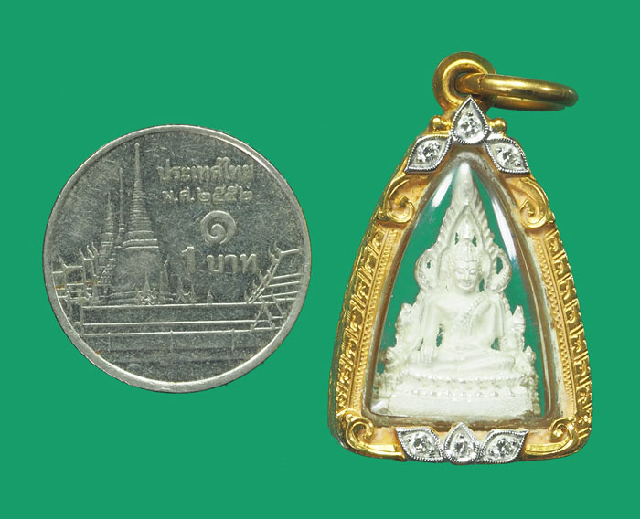 ขายแล้ว*32250 พระพุทธชินราช พิษณุโลก ไม่ทราบปี เนื้อเงิน เลี่ยมกรอบทองคำ 54