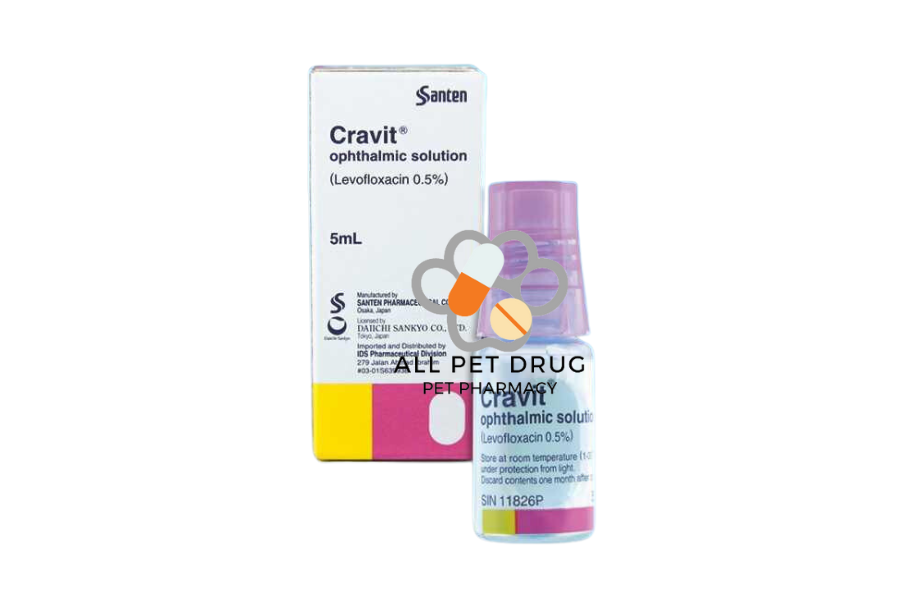 Cravit 5 ml (คราวิท) ชนิดหยอดตา ลดอาการติดเชื้อตาอักเสบ ใช้สำหรับรักษาโรคติดเชื้อทางตา แผลที่กระจกตา