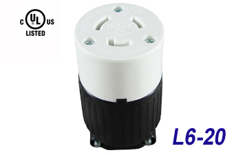 LK-7322 NEMA L6-20C Locking Cord Connector 20 Amp, 250 Volt "LKEW"
