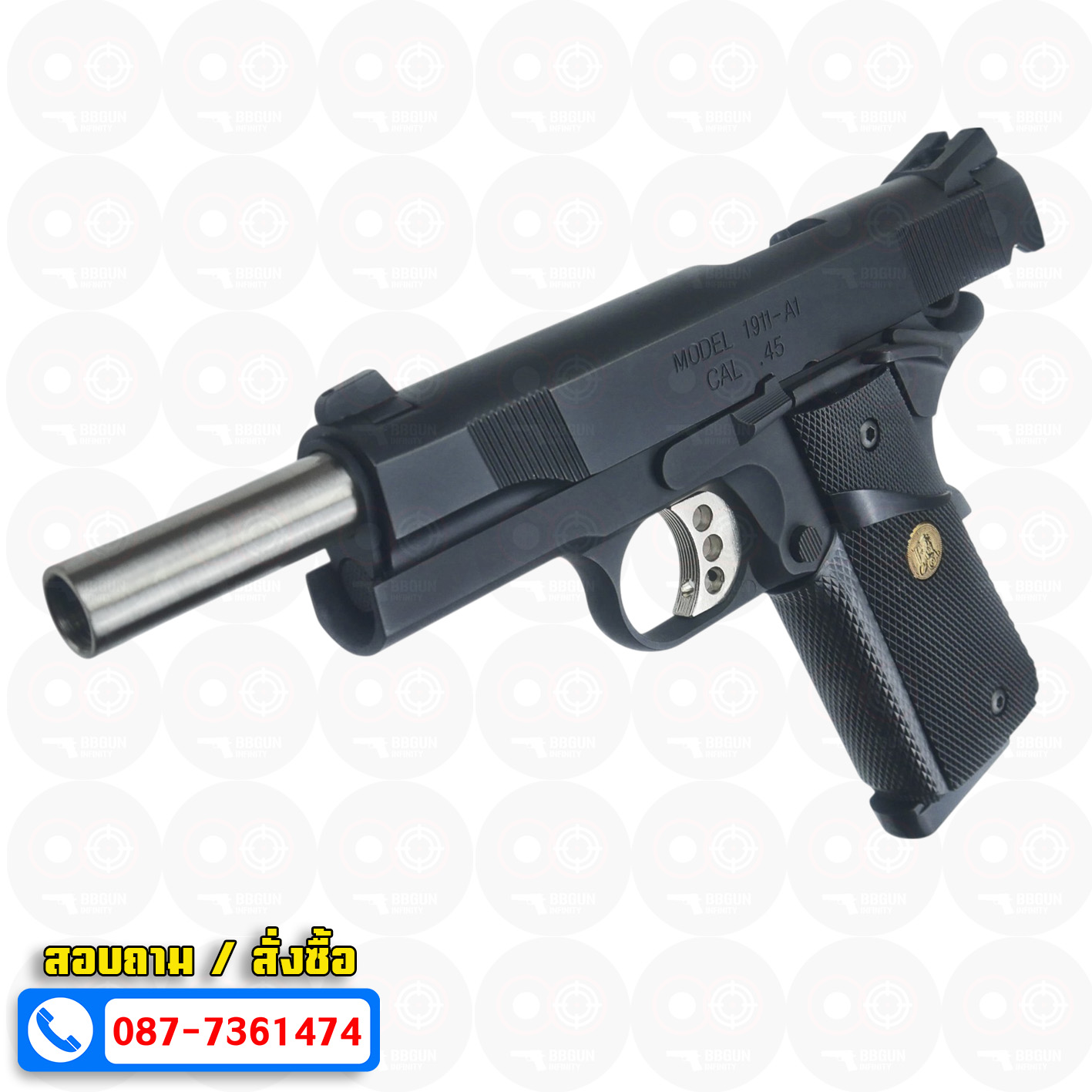 บีบีกันอัดแก๊ส Army Armament R27 Springfield 1911 สีดำ BB GUN