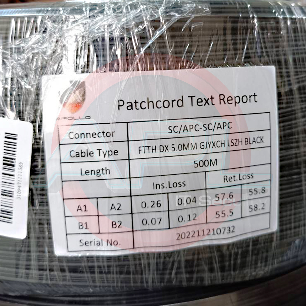 Apollo AFP1-SC-SC สายไฟเบอร์สำเร็จรูป เข้าหัว SC-SC 1 CORE ความยาว 100M,200M,300M,500M