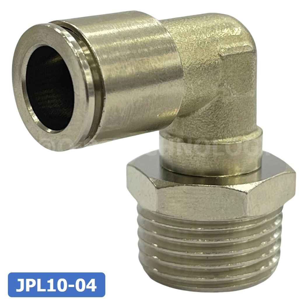 (1ชิ้น) JPL10-04 ข้อต่อลม เกลียวนอก งอ90° สแตนเลส STAINLESS Male Thread Elbow Pipe Quick Fittings Connector ข้อต่อลมสแตนเลส ข้องอ