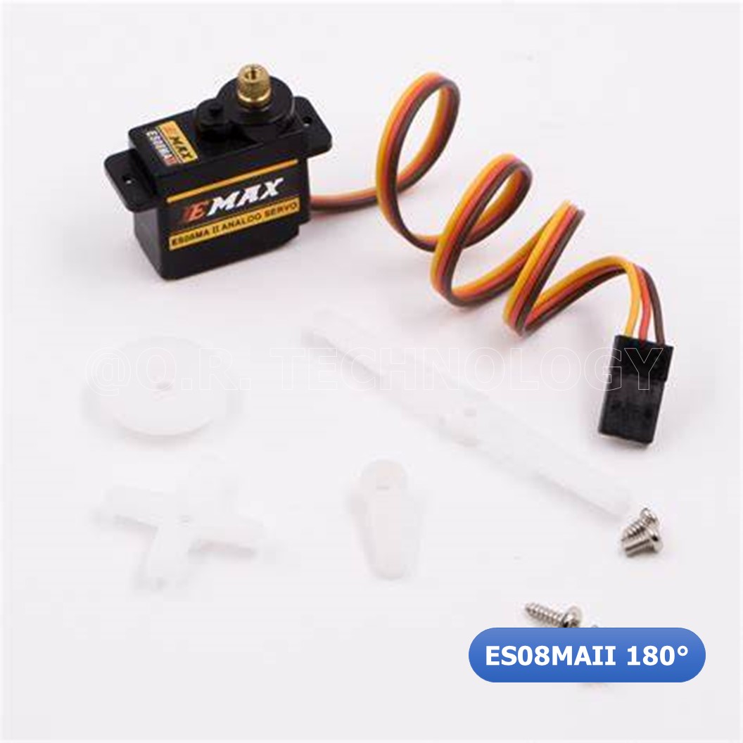 (1ชิ้น) AA173 เซอร์โวมอเตอร์ EMAX ES08MAII 12g/ 2.0kg 180 องศา Mini Metal Gear High-Speed 9g Servo Upgrade ES08MA