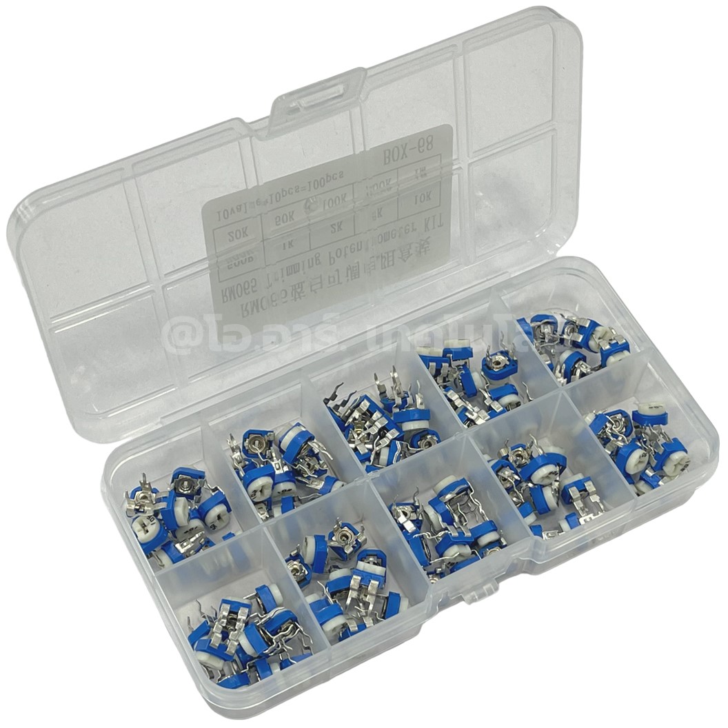RM065 Kit ชุดตัวต้านทานปรับค่าได้ VR เกือกม้า 100ชิ้น VR Variable Resistor Trimpot Trimmer Potentiometer 10ค่า ค่าละ10ชิ้น Adjustable resistor