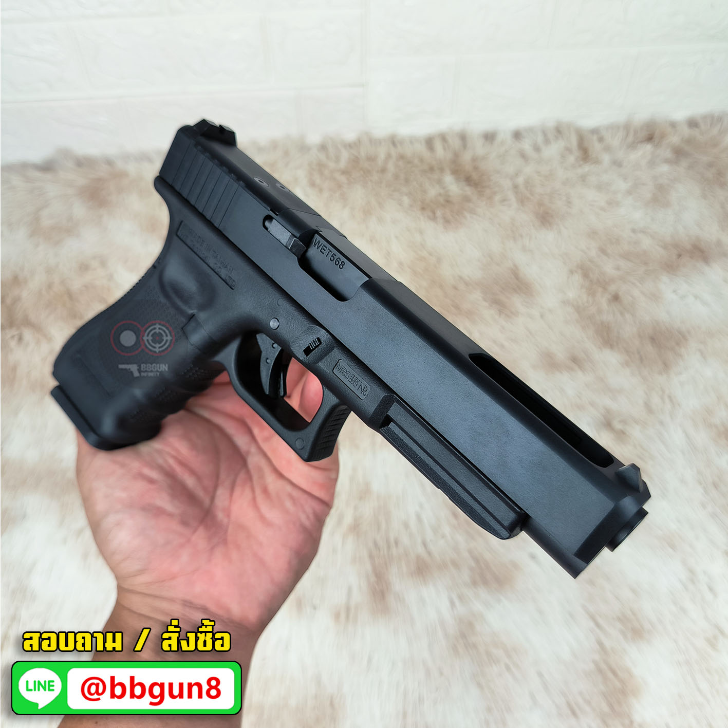 WE G34 Glock 34 Gen 4 MOS ดำ (แถมแผ่นเพลท RED DOT ศูนย์ปืนยกสูง เสริมด้าม)